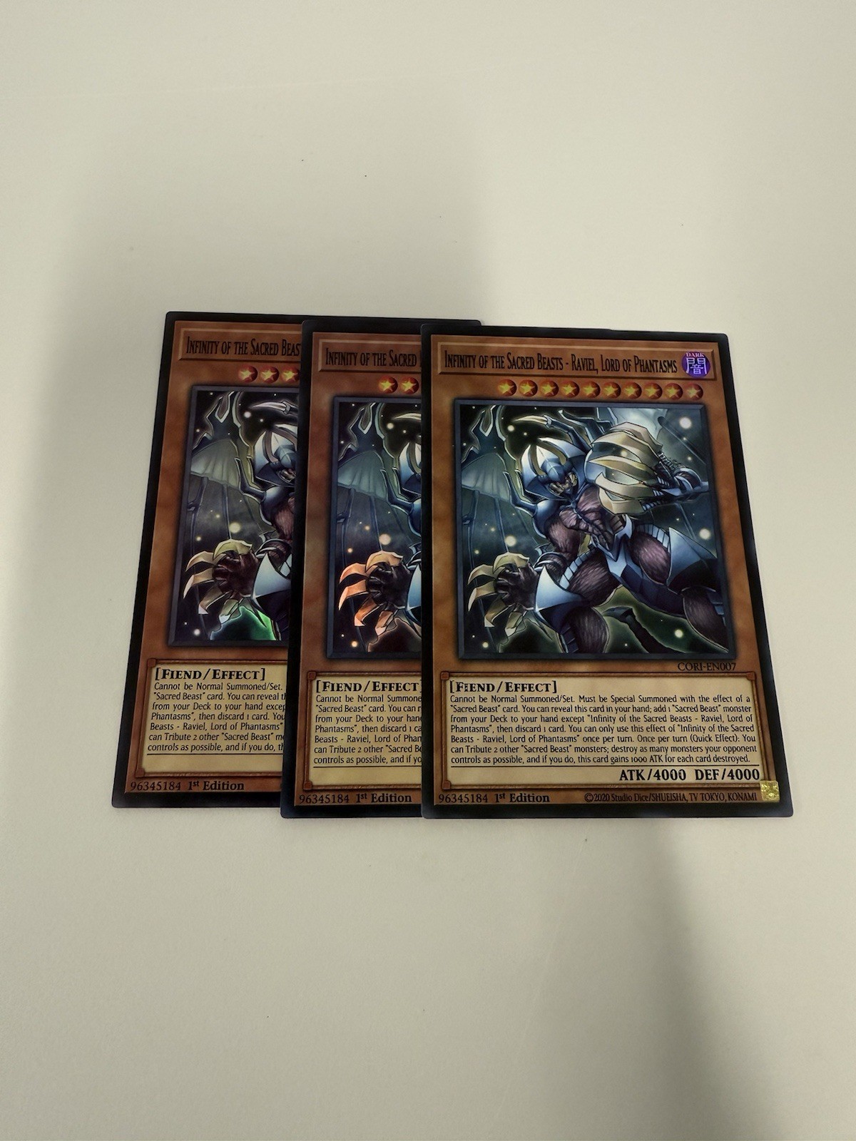 3X Infinity of the Sacred Beasts – Raviel, Lord of Phantasms Super Rare