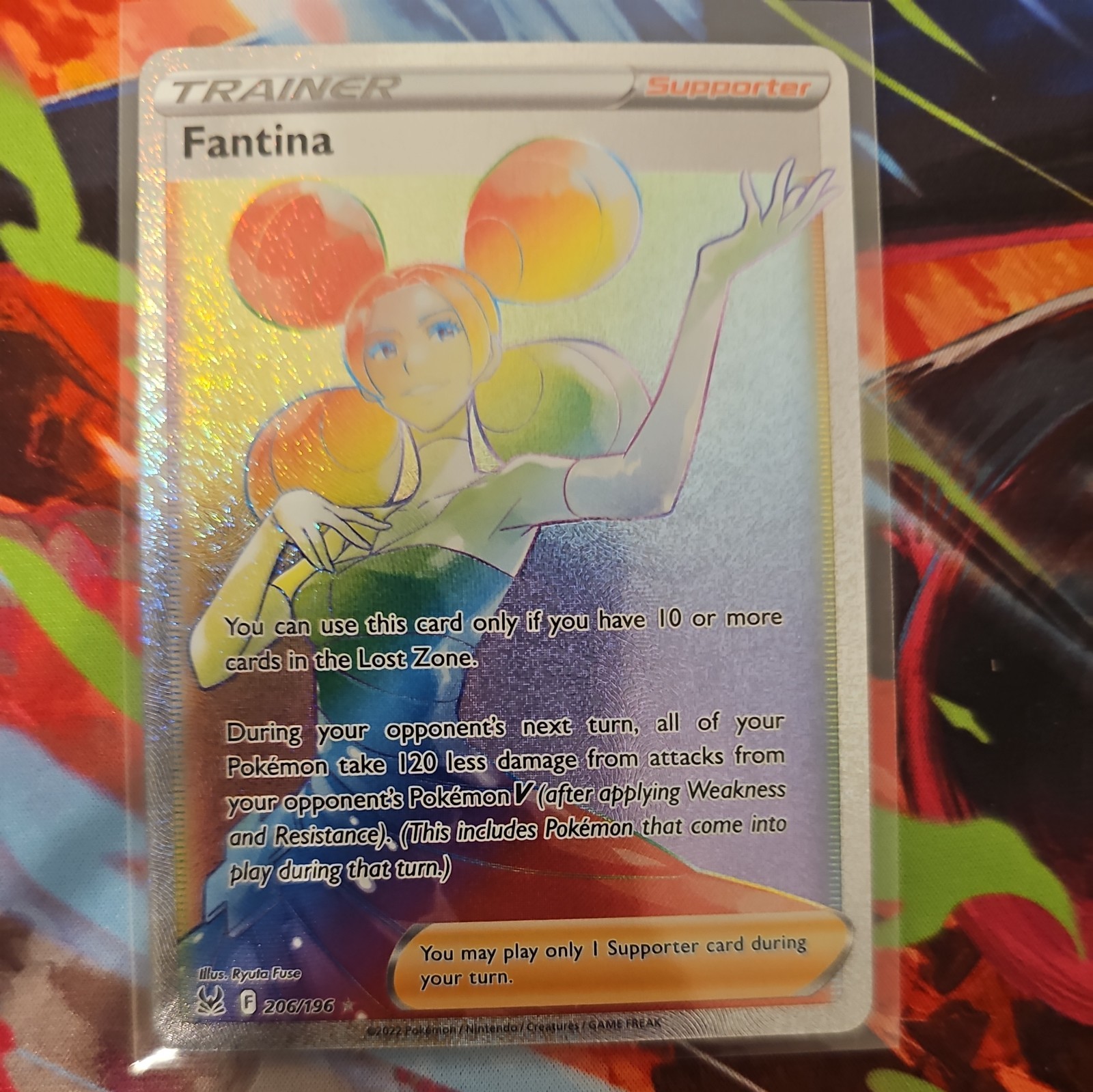 Fantina 206/196 Rainbow Rare Lost Origin Pokemon Lightly Played