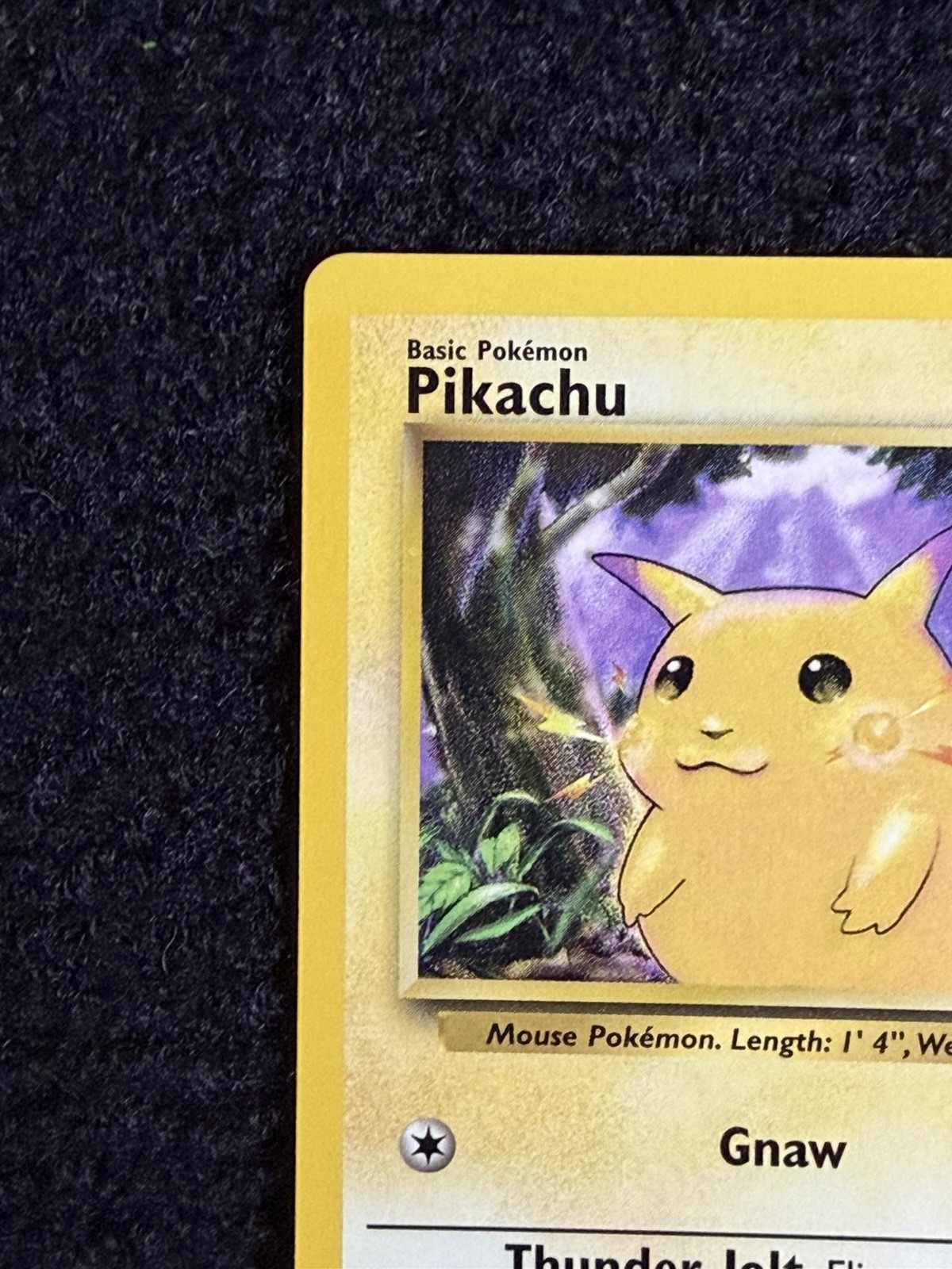 Pikachu 58/102 Base Set Pokemon Yellow Cheeks Unlimited Vintage WOTC 1999 NM
