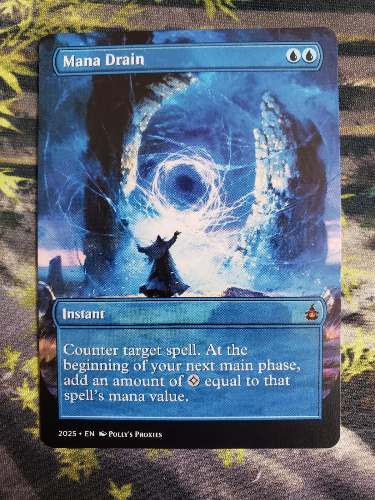 Mana Drain PROXY Card with Custom Fantasy Art Design