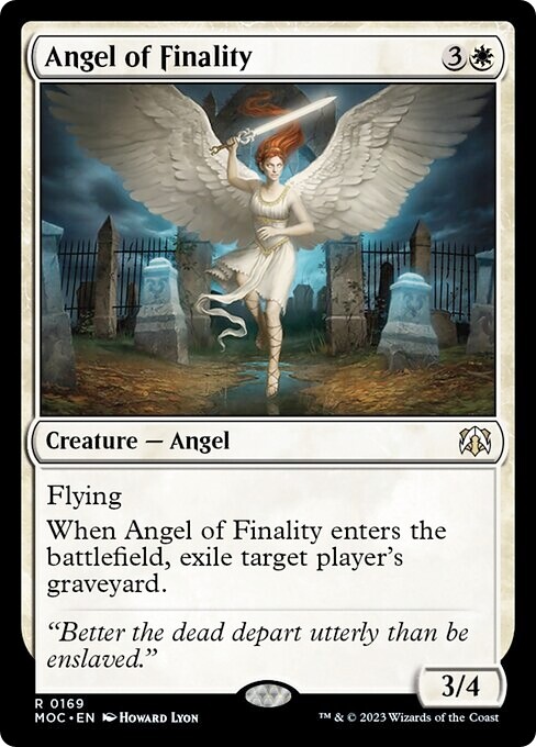 ANGEL OF FINALITY mtg NM-M Commander March of The Machine Rare