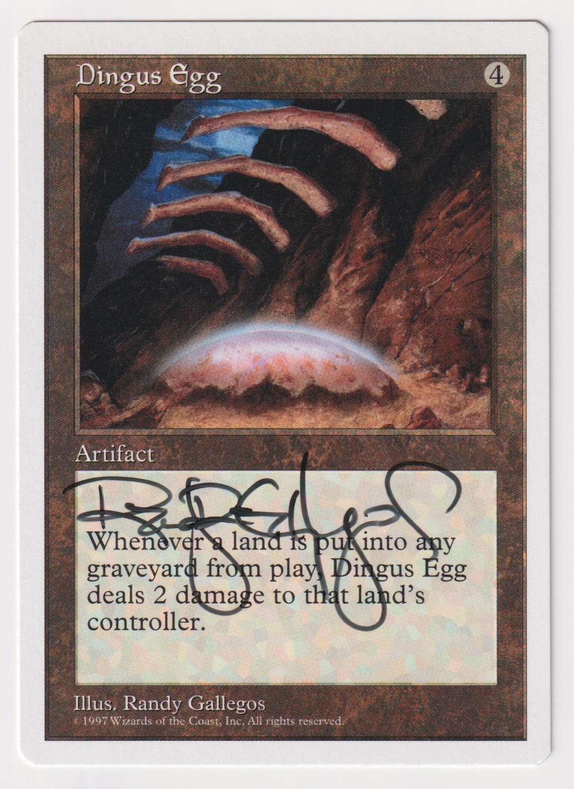 Signed Dingus Egg Proof NM 5th Edition Artist Randy Gallegos 1997 MTG Magic AP!
