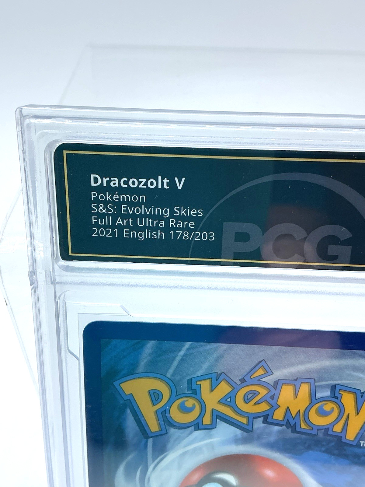 Pokemon 2021 Dracozolt V Card Evolving Skies Full Ultra Rare 178/203 PCG 9.5