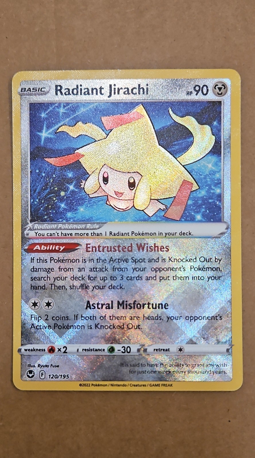 Pokemon Radiant Jirachi 120/195 Swsh12: Sword & Shield – Silver Tempest Holo NM