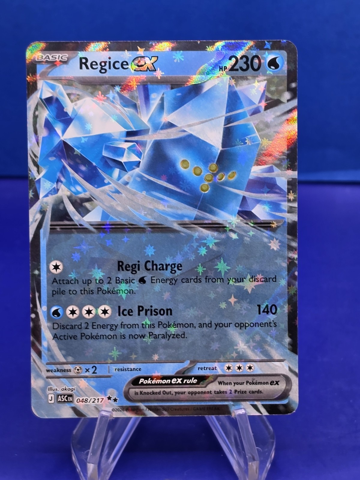 Regice ex 048/217 – Ascended Heroes Holo Double Rare – Pokémon TCG – M/NM