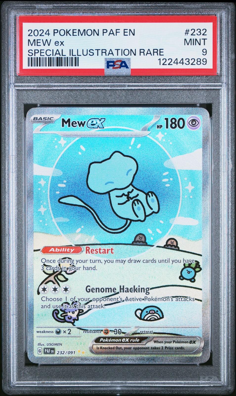 2024 POKEMON PAF EN-PALDEAN FATES SPECIAL ILLUSTRATION RARE #232 MEW EX PSA 9