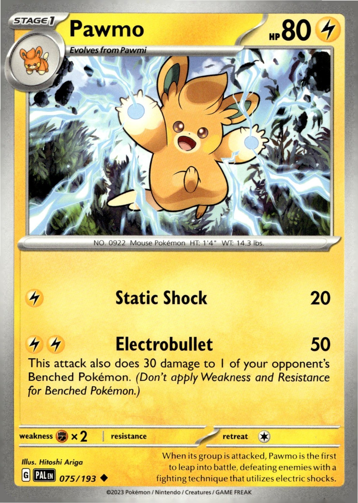 Pawmo 075/193 SV02: Paldea Evolved PAL Hitoshi Ariga