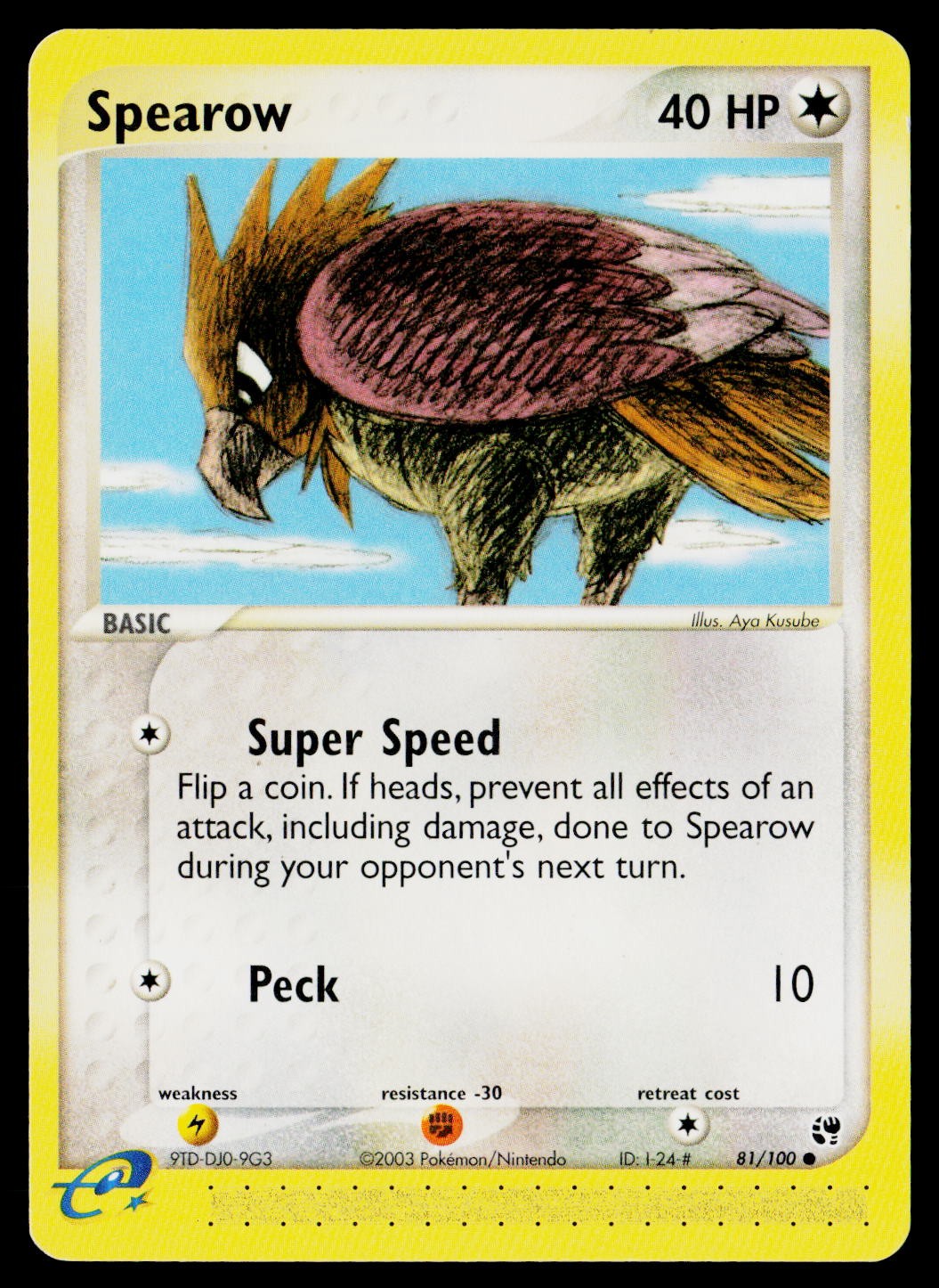 Spearow 81/100 Sandstorm Common Moderately Played