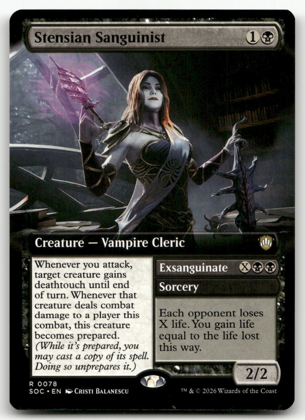 Stensian Sanguinist (Extended Art) #78 NM Commander: Secrets of Strixhaven