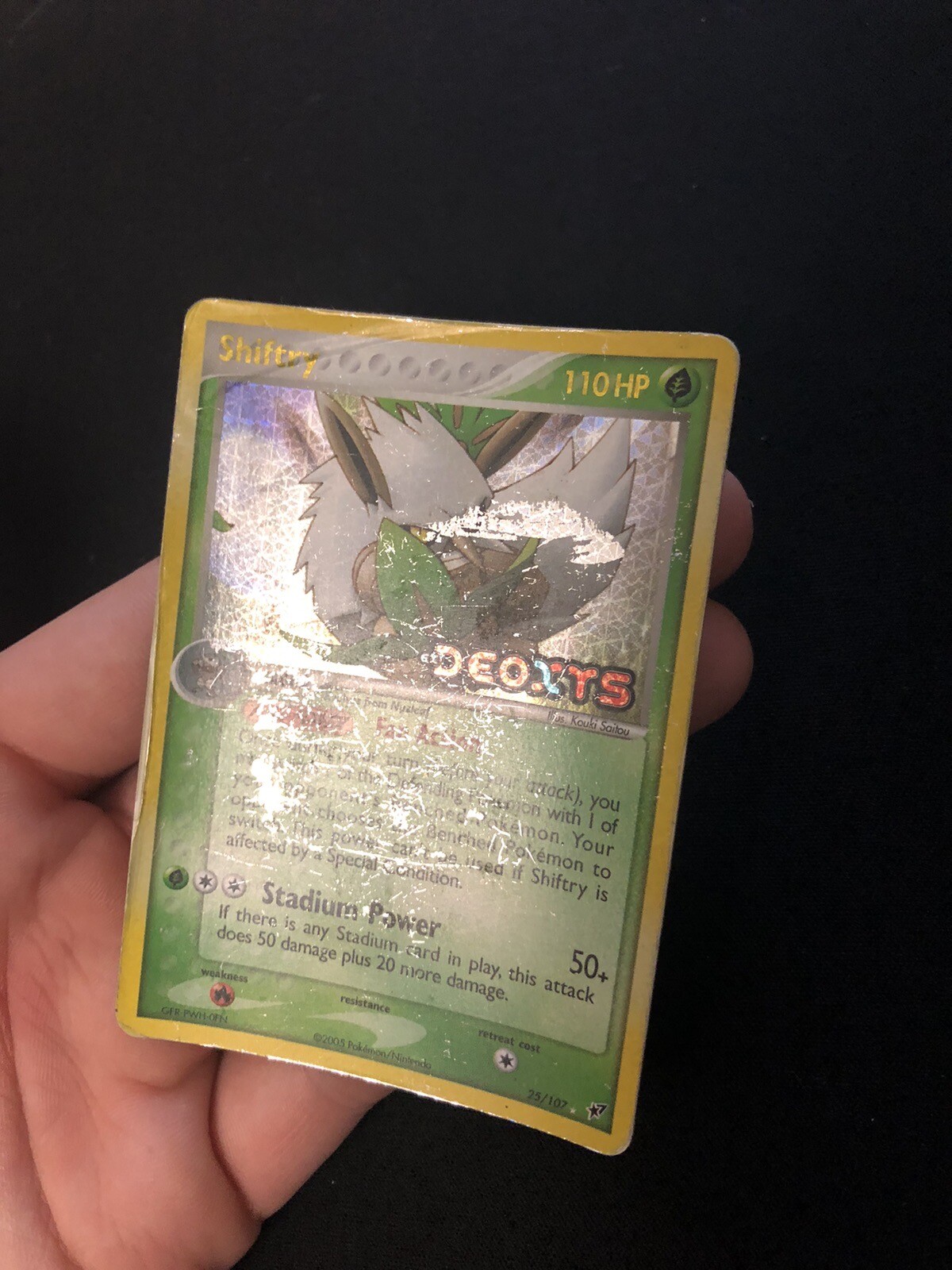 Shiftry 25/107 DMG Reverse Holo Rare Pokemon EX Deoxys Vintage Stamped