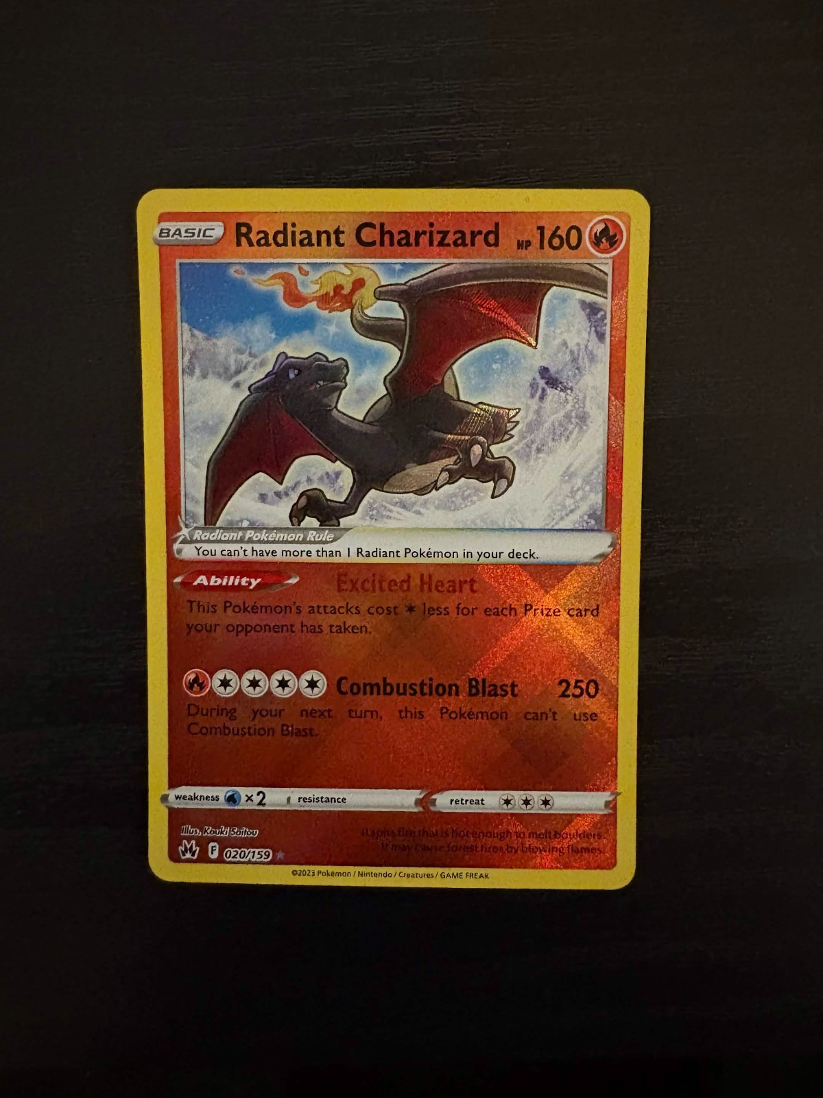 Radiant Charizard 020/159 Pokémon TCG Crown Zenith Holo Near Mint