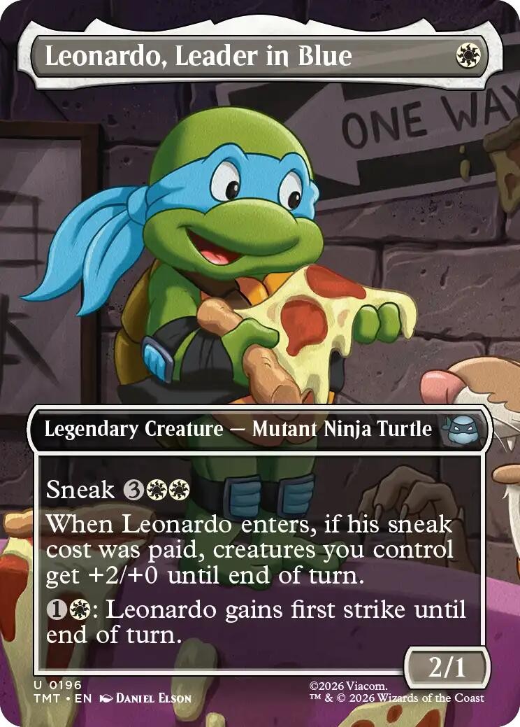 Leonardo, Leader in Blue (Borderless) – 196 – NM – Teenage Mutant Ninja Turtles
