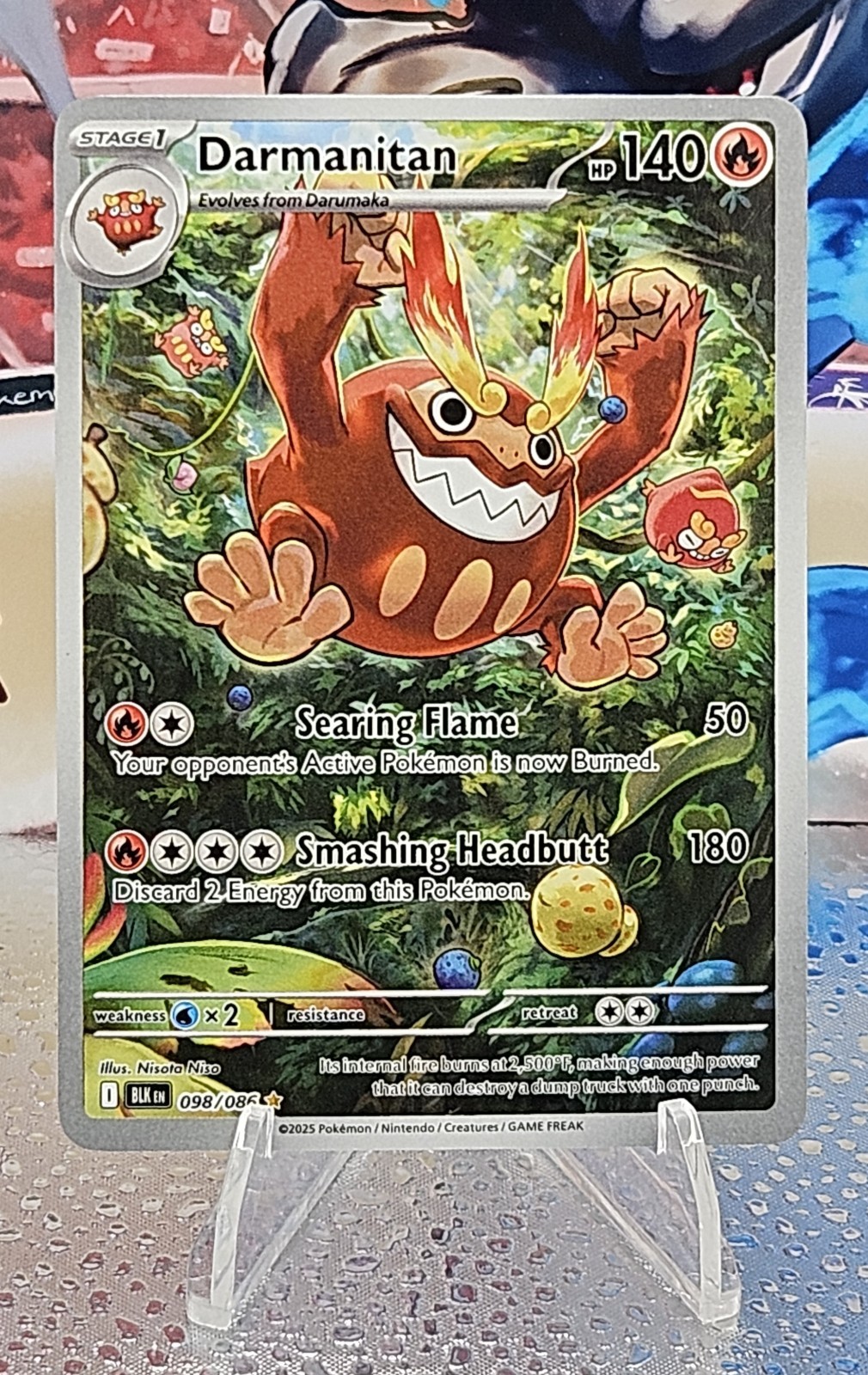 Darmanitan Illustration Rare Holo SV: Black Bolt 098/086 NM