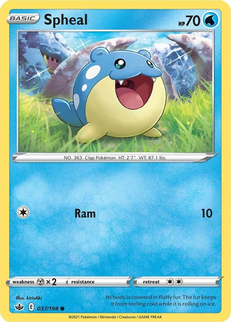 Spheal SWSH06 037/198 Pokémon SWSH06: Chilling Reign Common EN NM