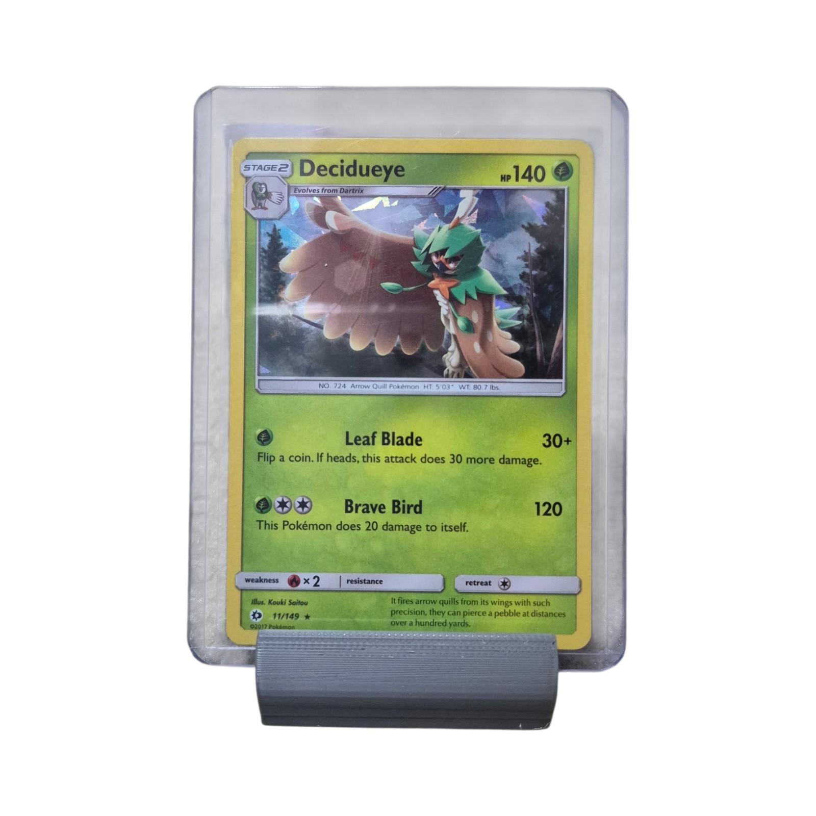 Pokemon TCG Decidueye 11/149 Sun & Moon Cracked Ice Holo Card