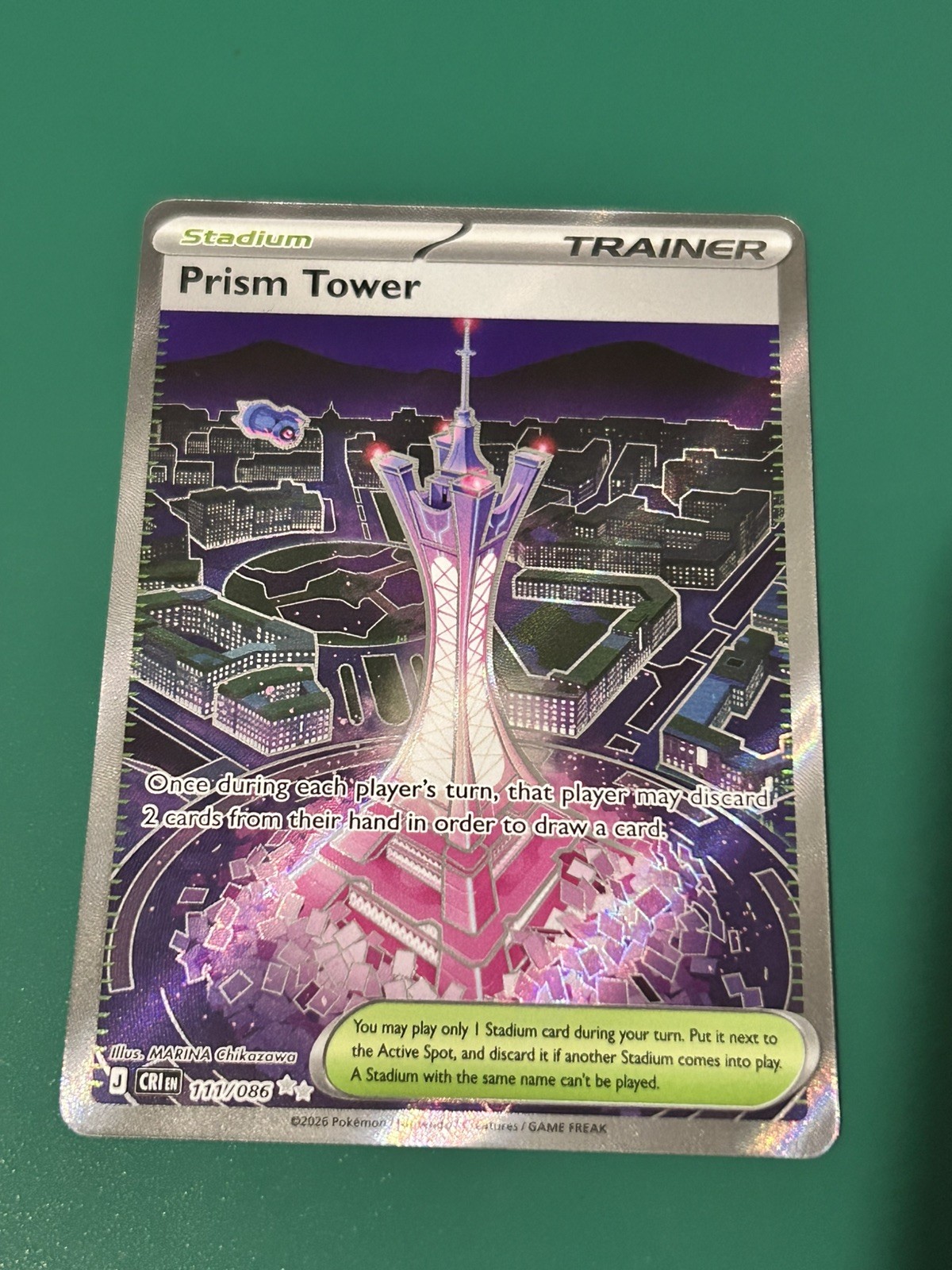Pokémon TCG Chaos Rising – Prism Tower 111/086 – Full Art Trainer-Stadium EN
