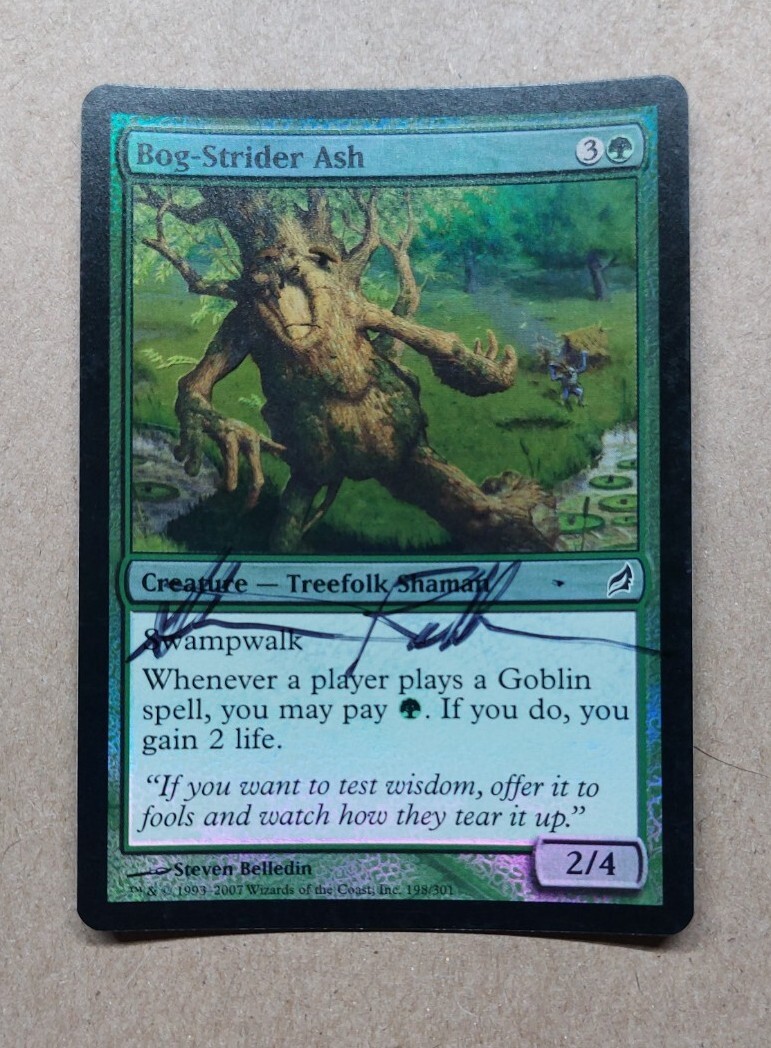 UNPLAYED SIGNED FOIL BOG-STRIDER ASH Lorwyn MTG Magic STEVEN BELLEDIN EDH CUBE
