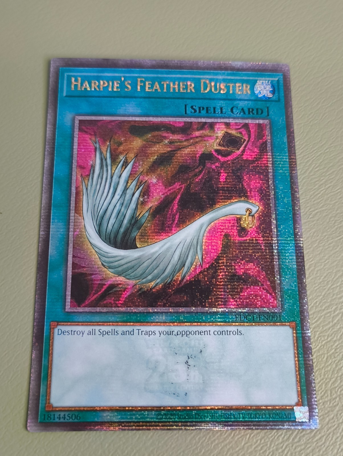 Harpie’s Feather Duster EDC1-EN001 Quarter Century Rare Printing Error