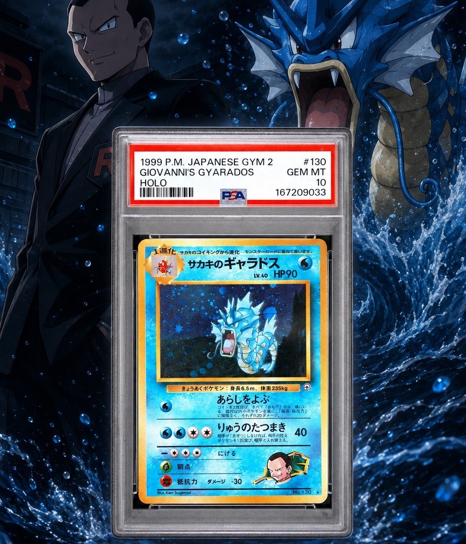 1999 POKEMON JAPANESE GYM 2 #130 GIOVANNI’S GYARADOS-HOLO PSA 10 💎 New Cert