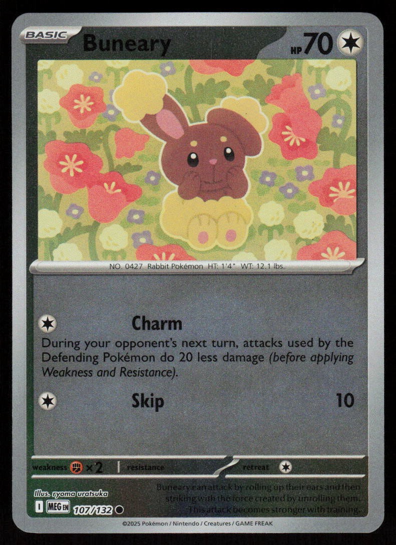 Buneary 107/132 Common Mega Evolution Pokemon Reverse Holo Near Mint