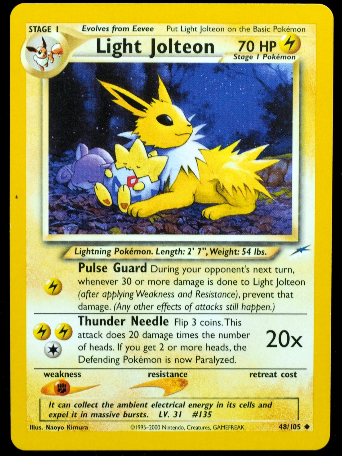 Light Jolteon 48/105 NM/M Neo Destiny Pokemon Card