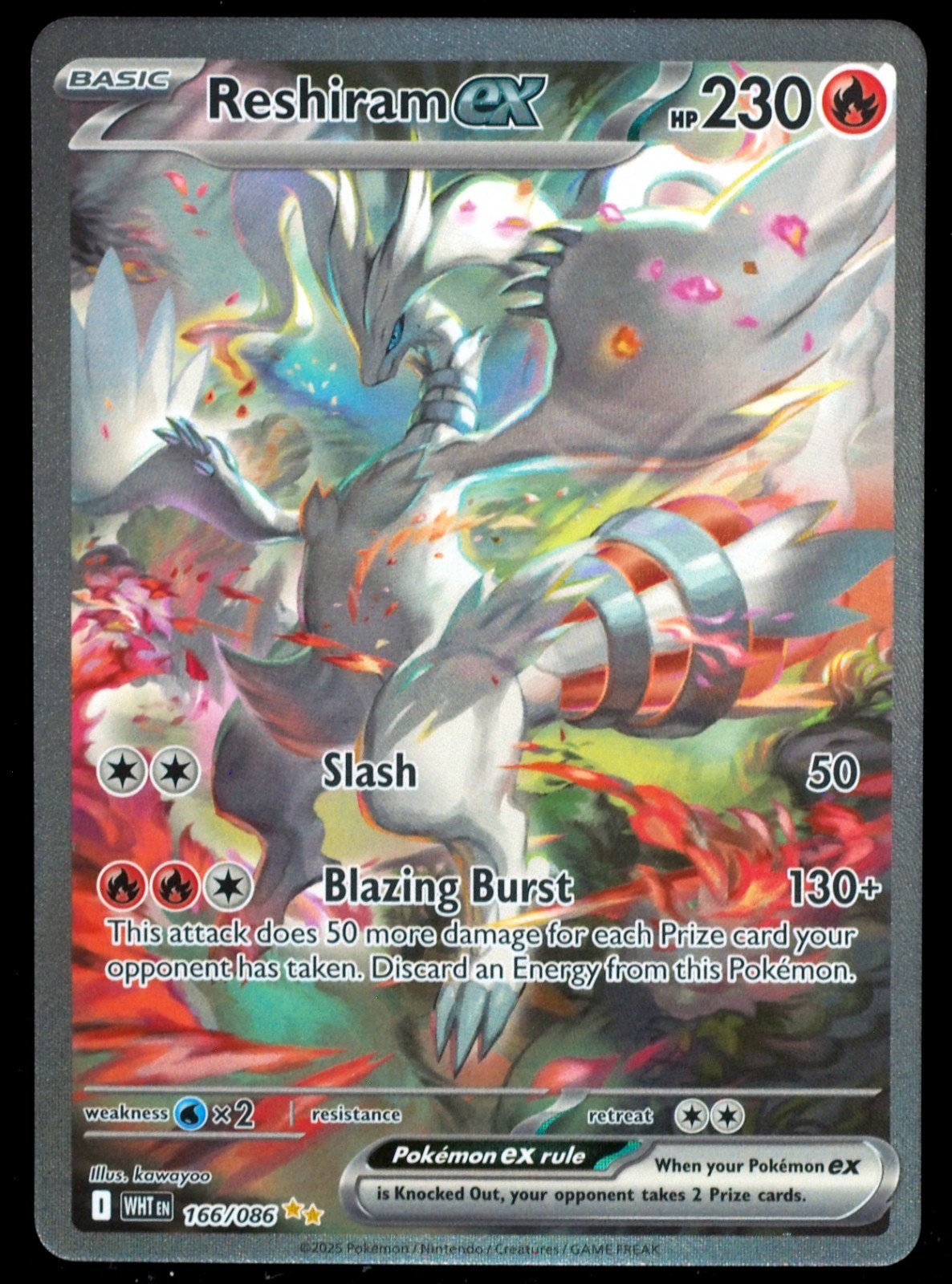 Reshiram EX #166/086 NM White Flare Pokemon Card