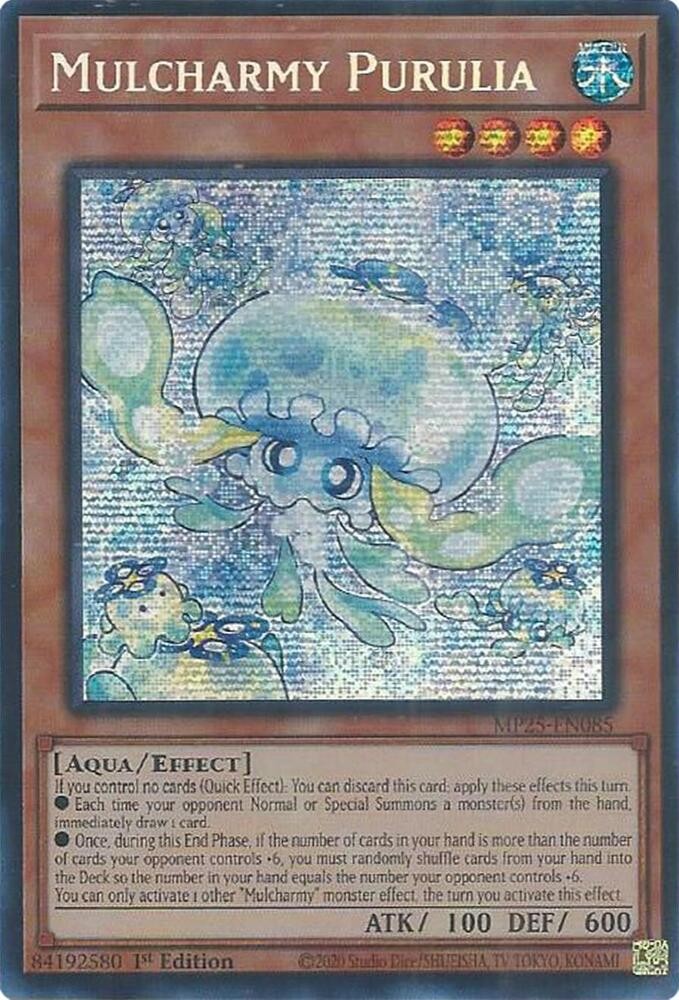 YUGIOH: 1x Mulcharmy Purulia MP25-EN085 Prismatic Secret Rare 2025 Mega-Pack