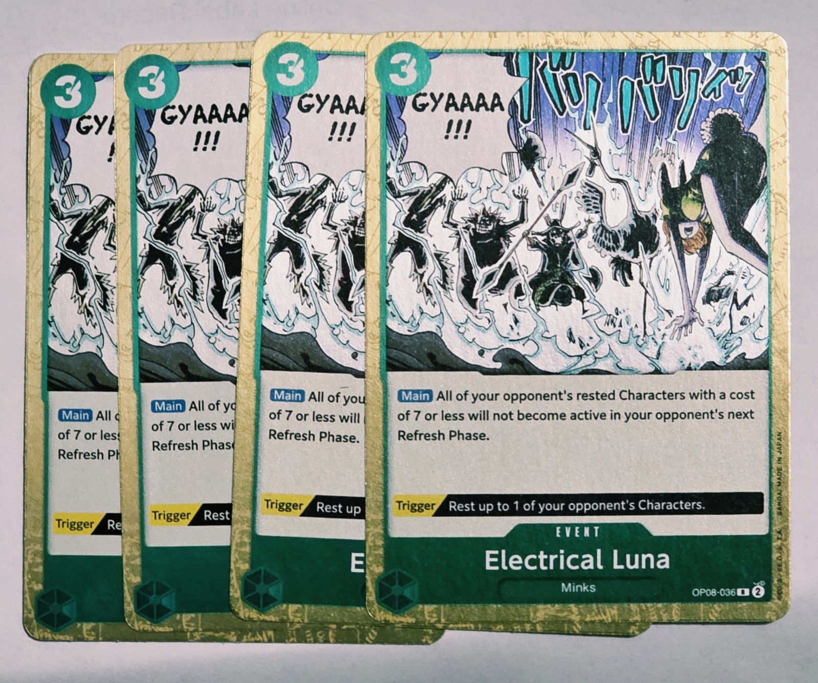 Electrical Luna – One Piece Two Legends English OP08-036 4x Playset Rare