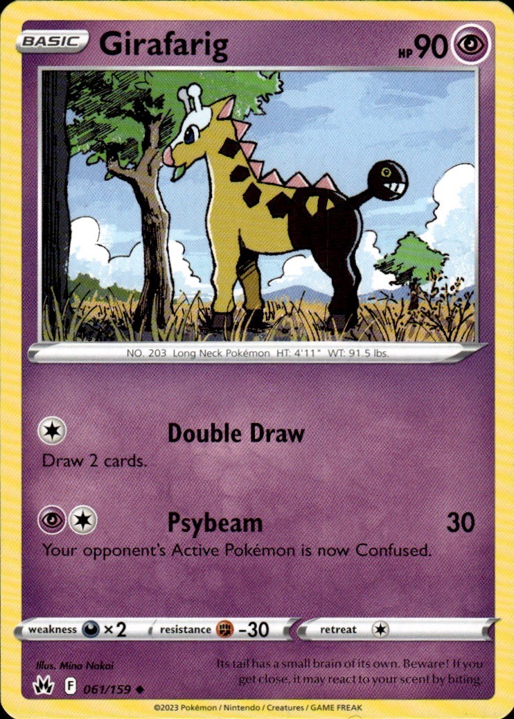 Girafarig 061/159 Crown Zenith Uncommon Psychic Mina Nakai