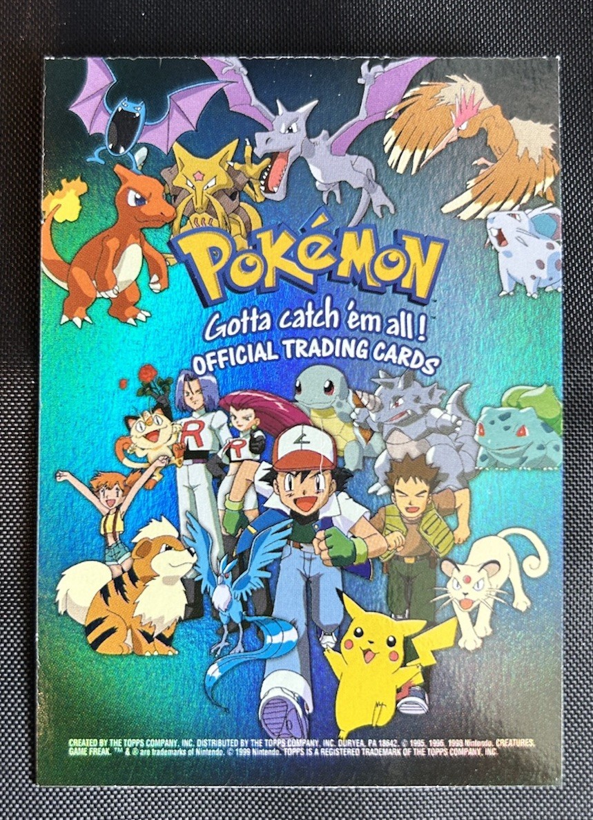 1999 Topps Pokemon TV Checklist Series 1 Rainbow Foil – NM/LP (#2)