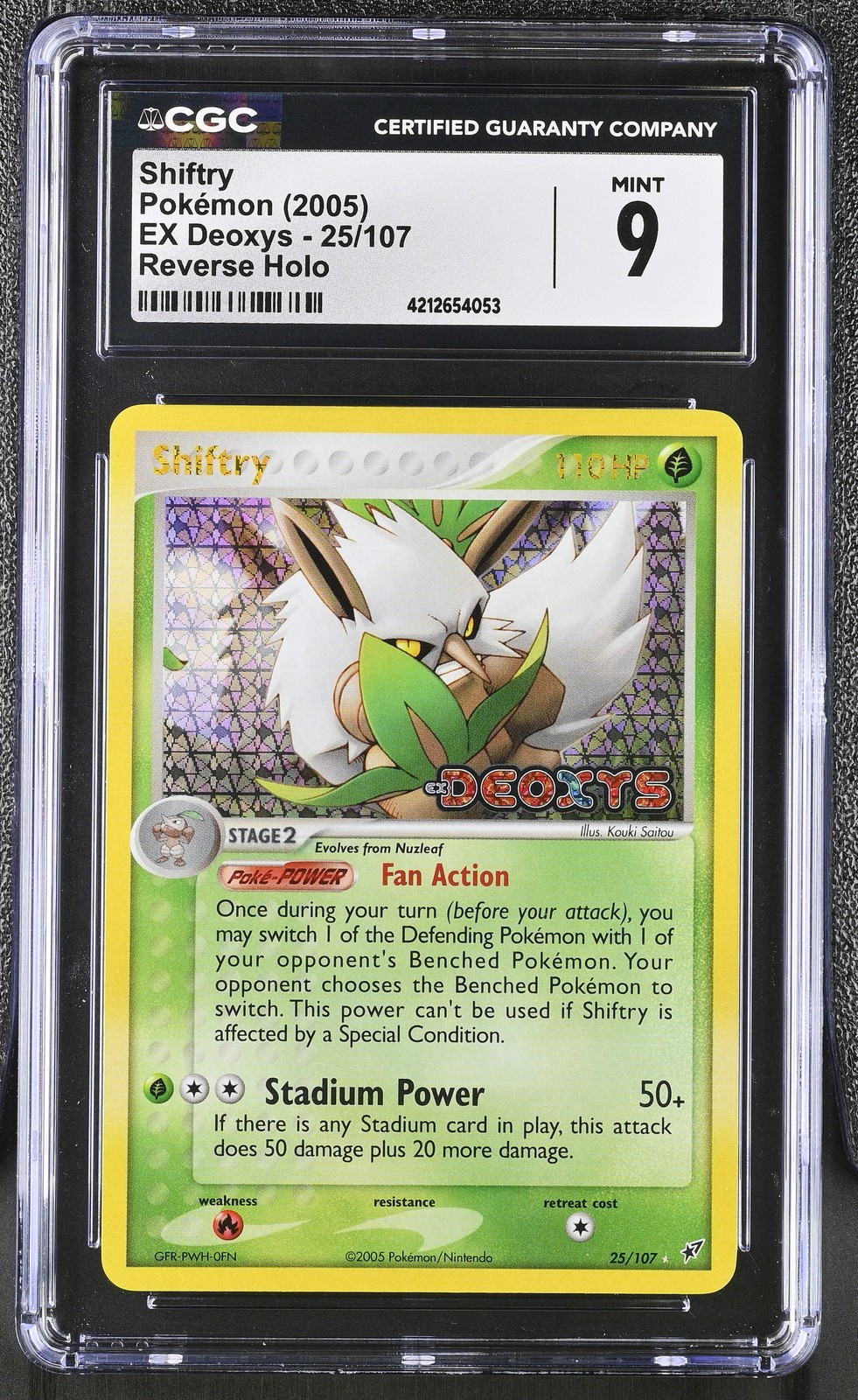 Pokemon Shiftry EX Deoxys 25/107 Reverse Holo CGC 9 Mint