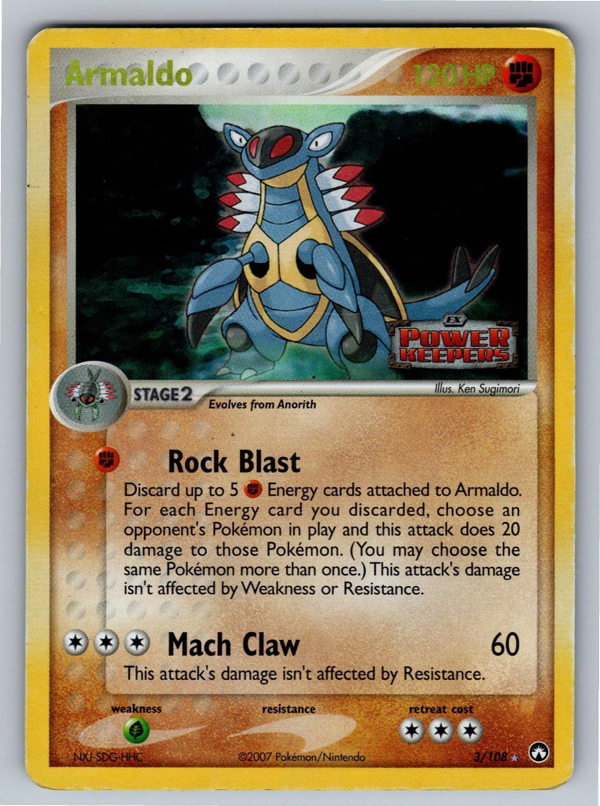 Armaldo 3/108 Holo Rare Power Keepers Pokemon Reverse Holo HP