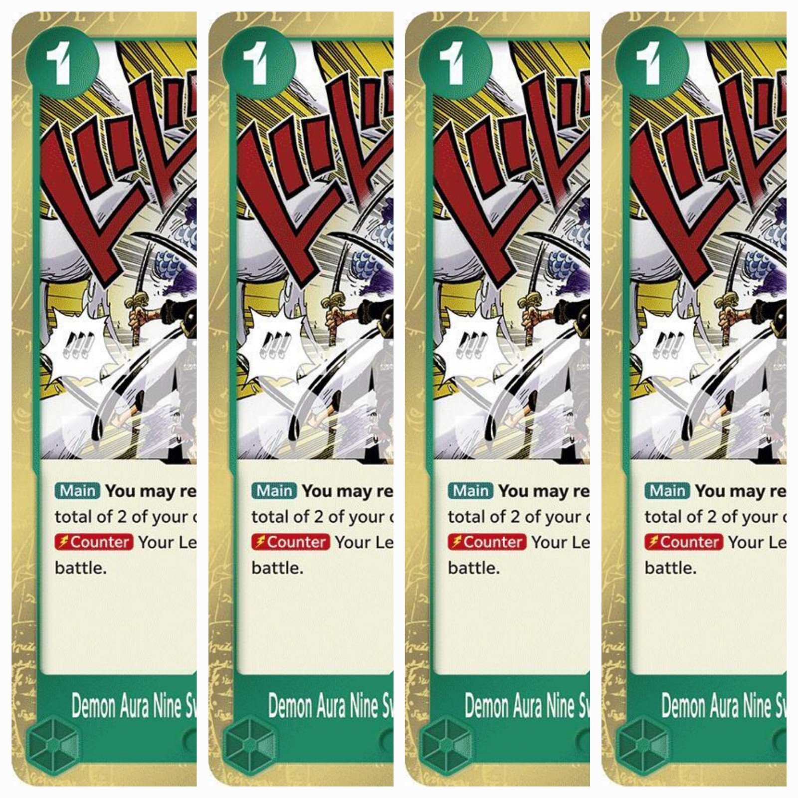 OP12-037 Demon Aura Nine Sword Style Asura Blades… X4 Playset One Piece TCG