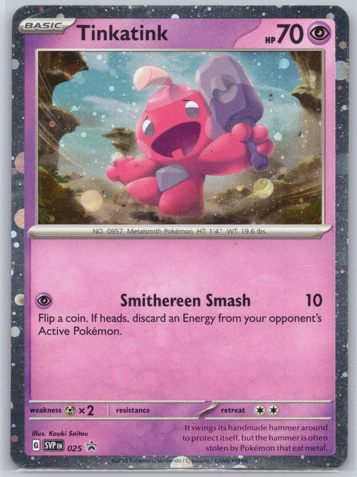 Tinkatink (Cosmo Holofoil) 025 Promo SV: Scarlet & Violet Promo You Iribi NM