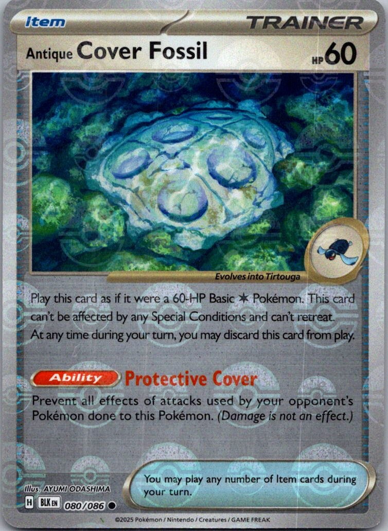 Antique Cover Fossil (Poke Ball Pattern) Holo Common SV: Black Bolt 080/086 NM