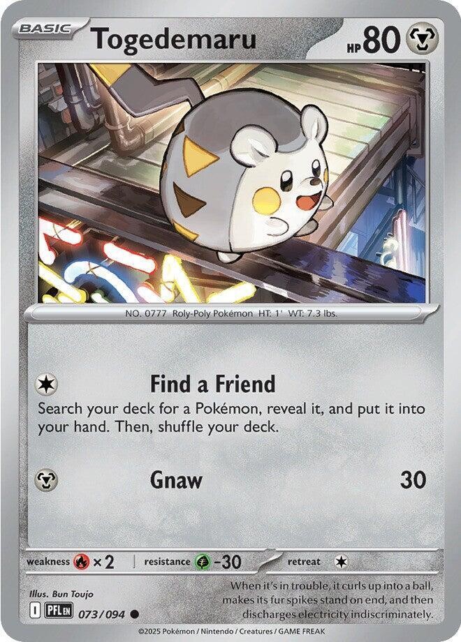 Togedemaru Reverse Holo Common ME02: Phantasmal Flames 073/094 NM Bun Toujo 2025