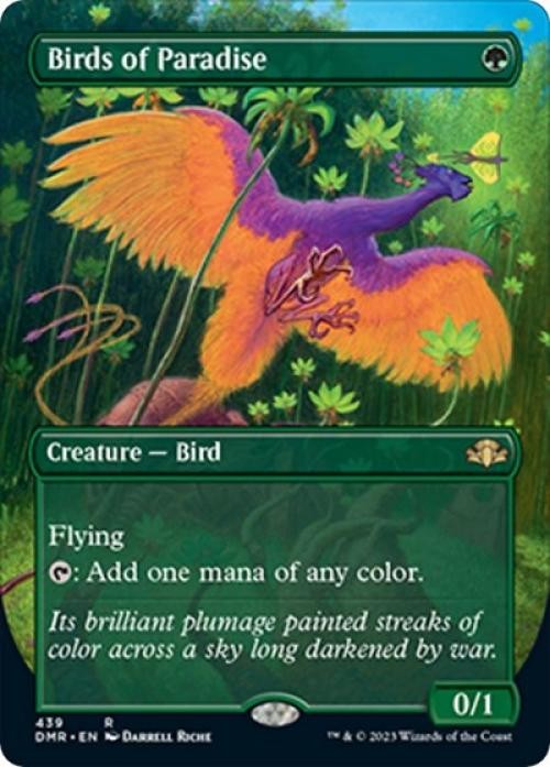 Birds of Paradise (Borderless) – Near Mint MTG Dominaria Remastered