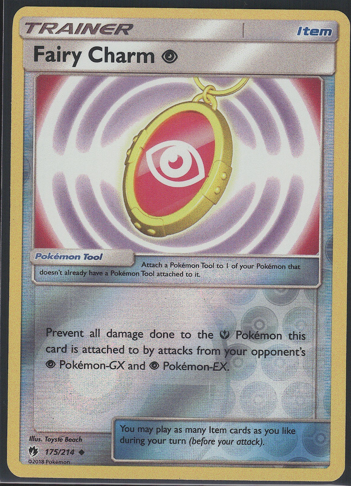 Fairy Charm Psychic 175/214 Uncommon Lost Thunder Pokemon Reverse Holo LP