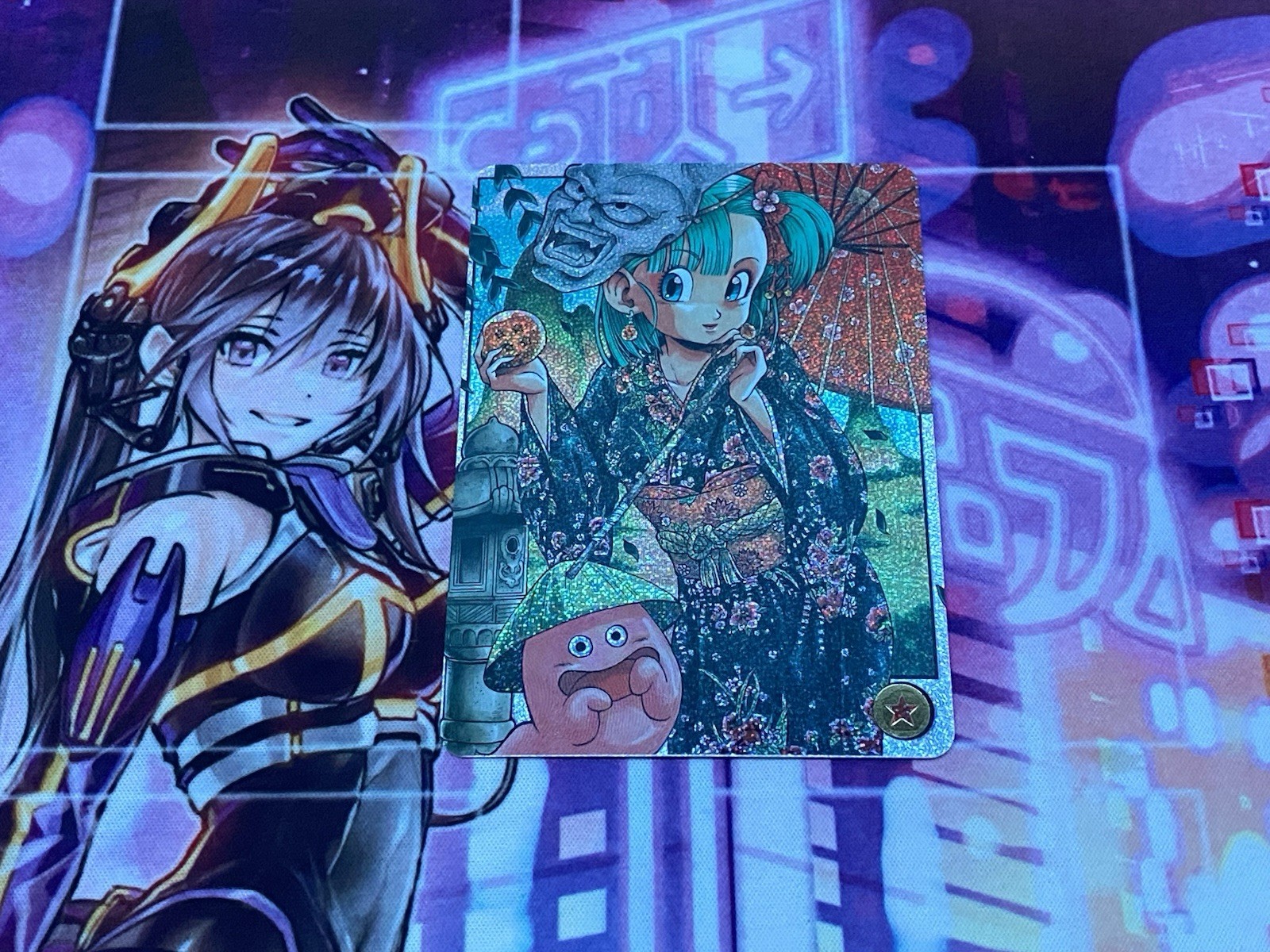 Bulma Beauty DRAGON BALL Silver Anime ACG Waifu Holo Card Kimono