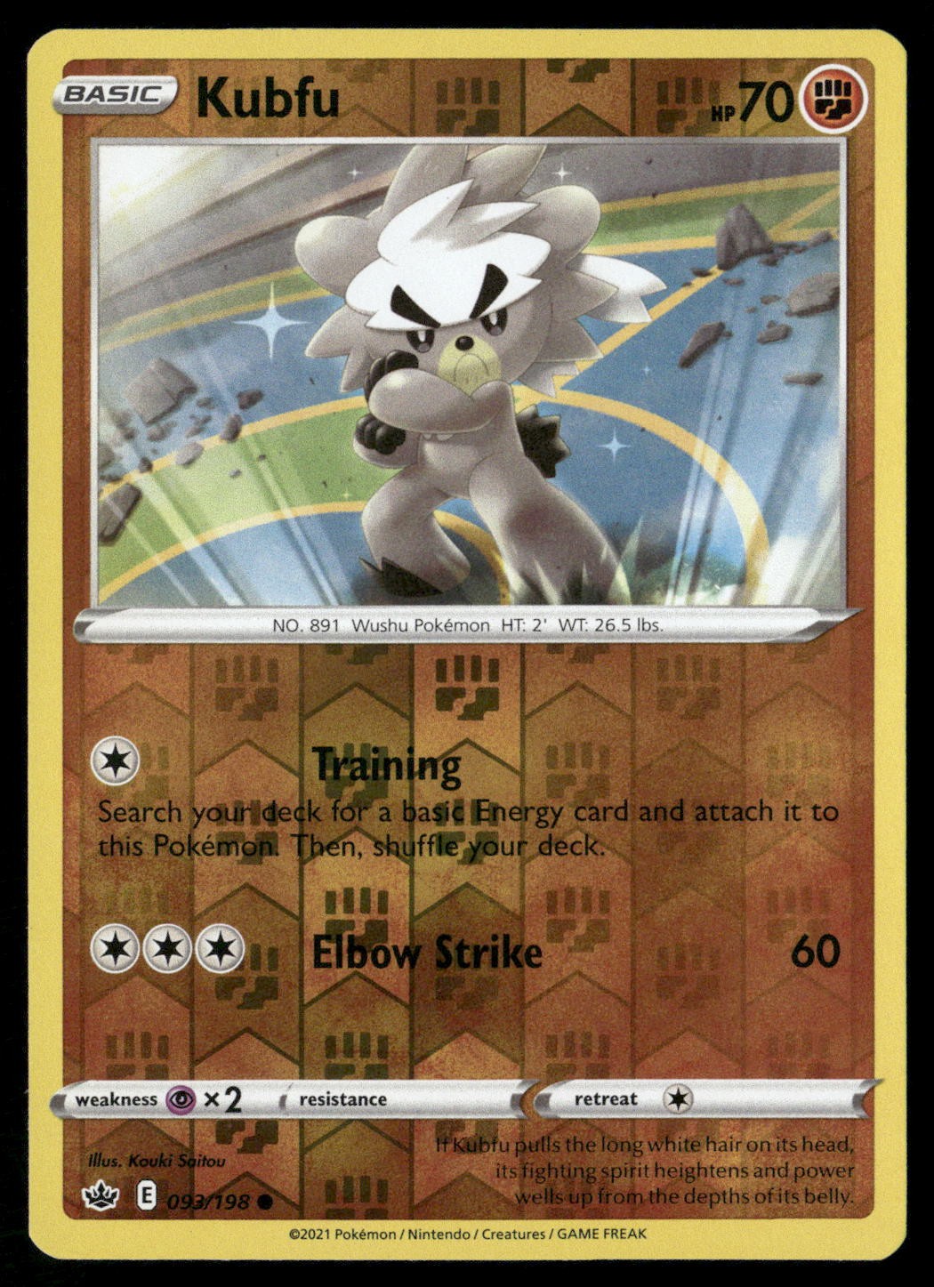 Kubfu 093/198 Common Chilling Reign Pokemon Reverse Holo NM/M