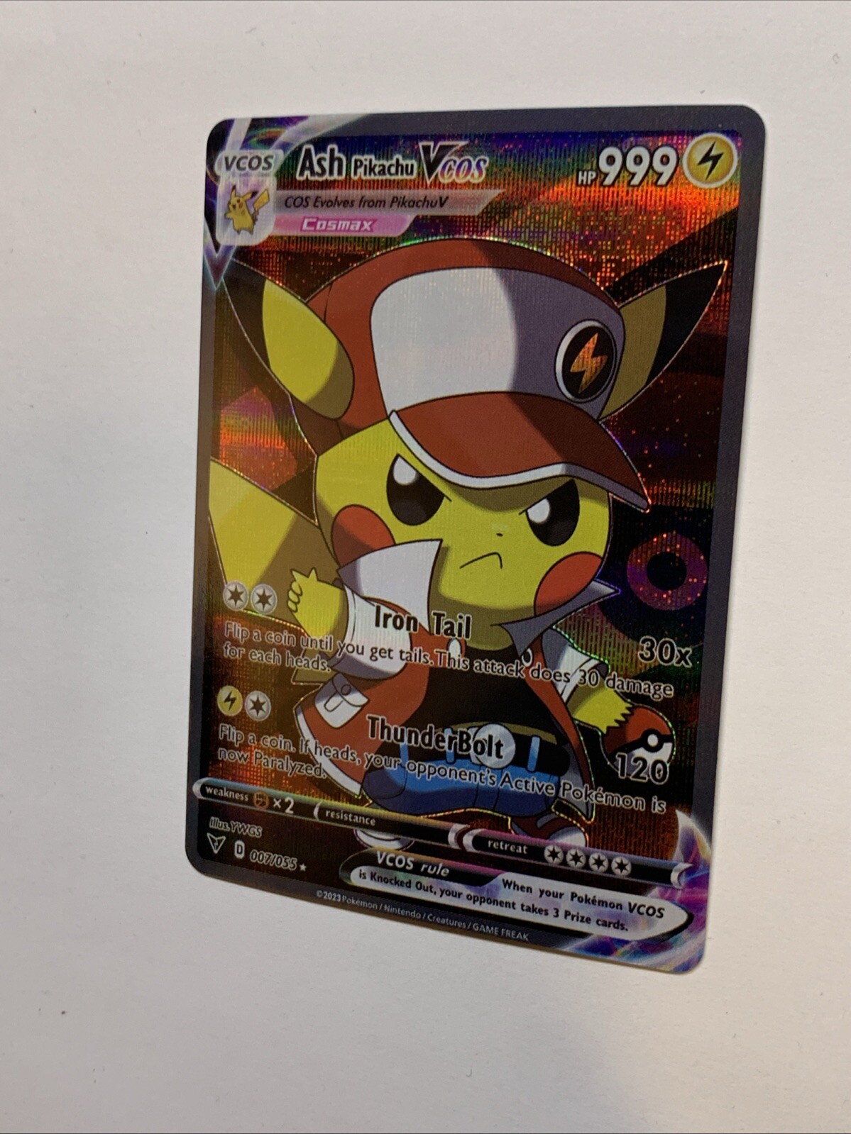 Pikachu Cosplay Ash Trainer Pokémon Custom ACG Goddess Card Holo Foil Anime Cute