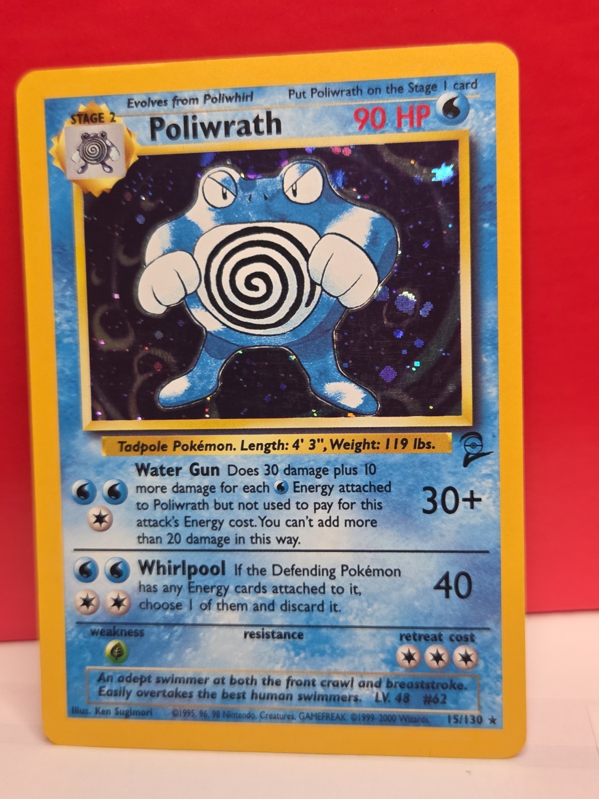 Poliwrath 15/130 Holo Rare Base Set 2 Pokemon Card