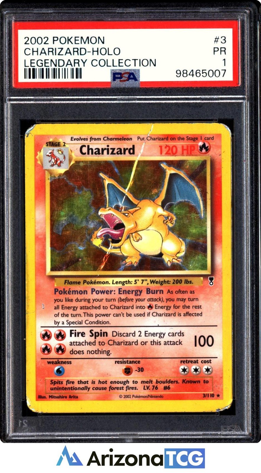 Pokemon 2002 Charizard 3/110 Holo Legendary PSA 1