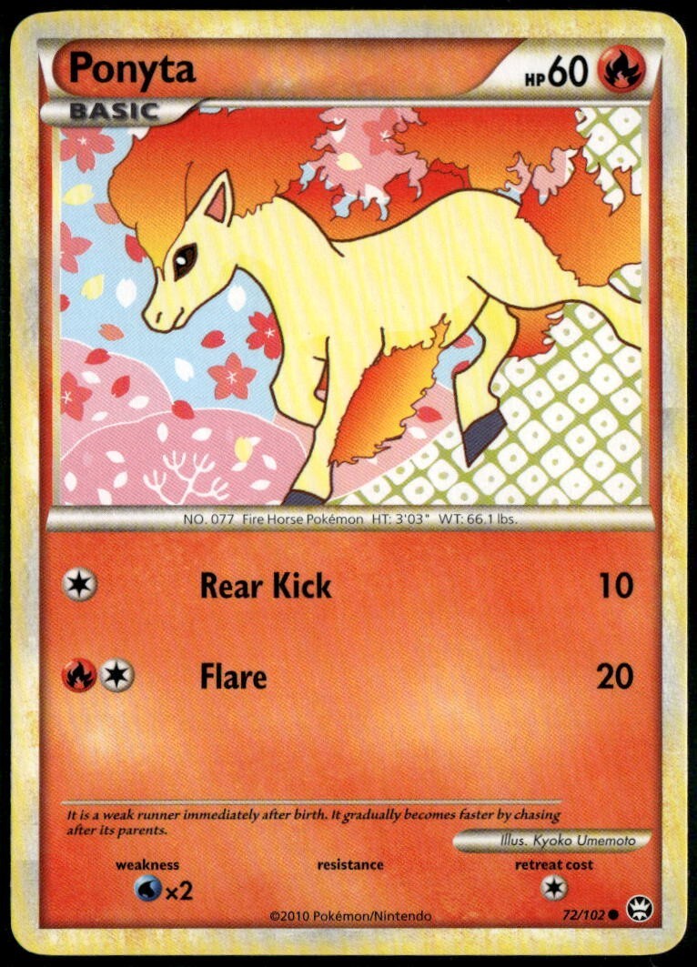 Ponyta Common – HGSS Triumphant 72/102 2010 LP+ Pokemon Card