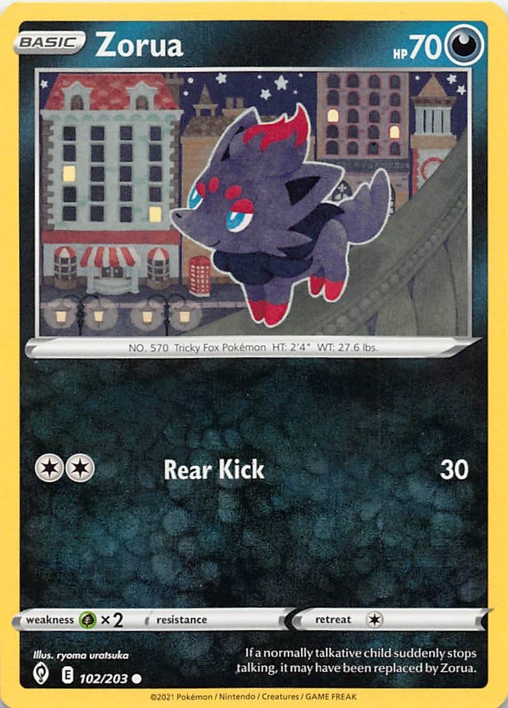 Zorua 102/203 Common Non Holo Pokemon TCG