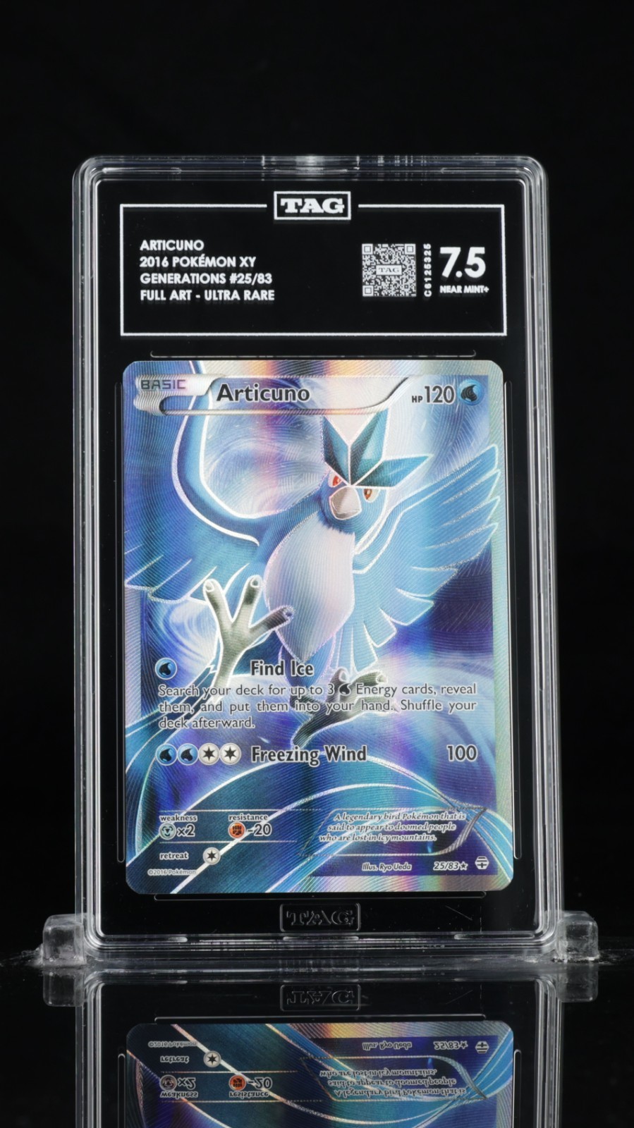 Pokemon 2016 Articuno 25 XY Generations Full Art TAG 7.5 NM+