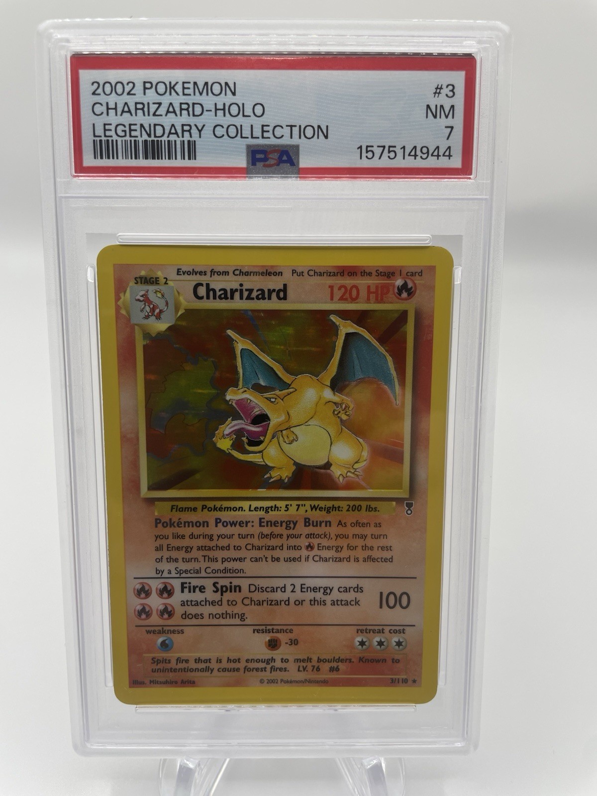 Charizard 3/110 Legendary Collection Holo 🔥 PSA 7 🔥 Brand New Cert