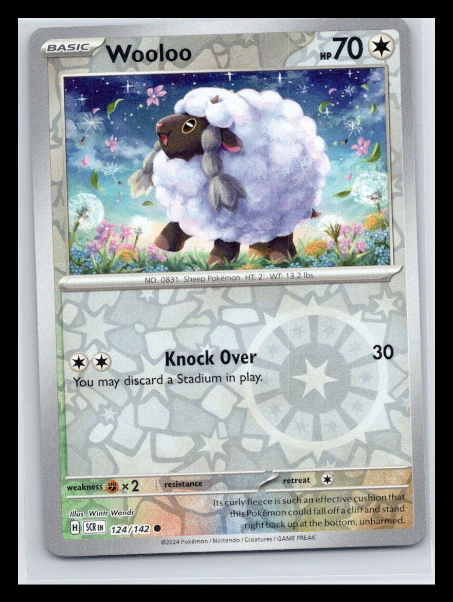 SV07: Stellar Crown #124/142 Wooloo Reverse Holo Near Mint or Better