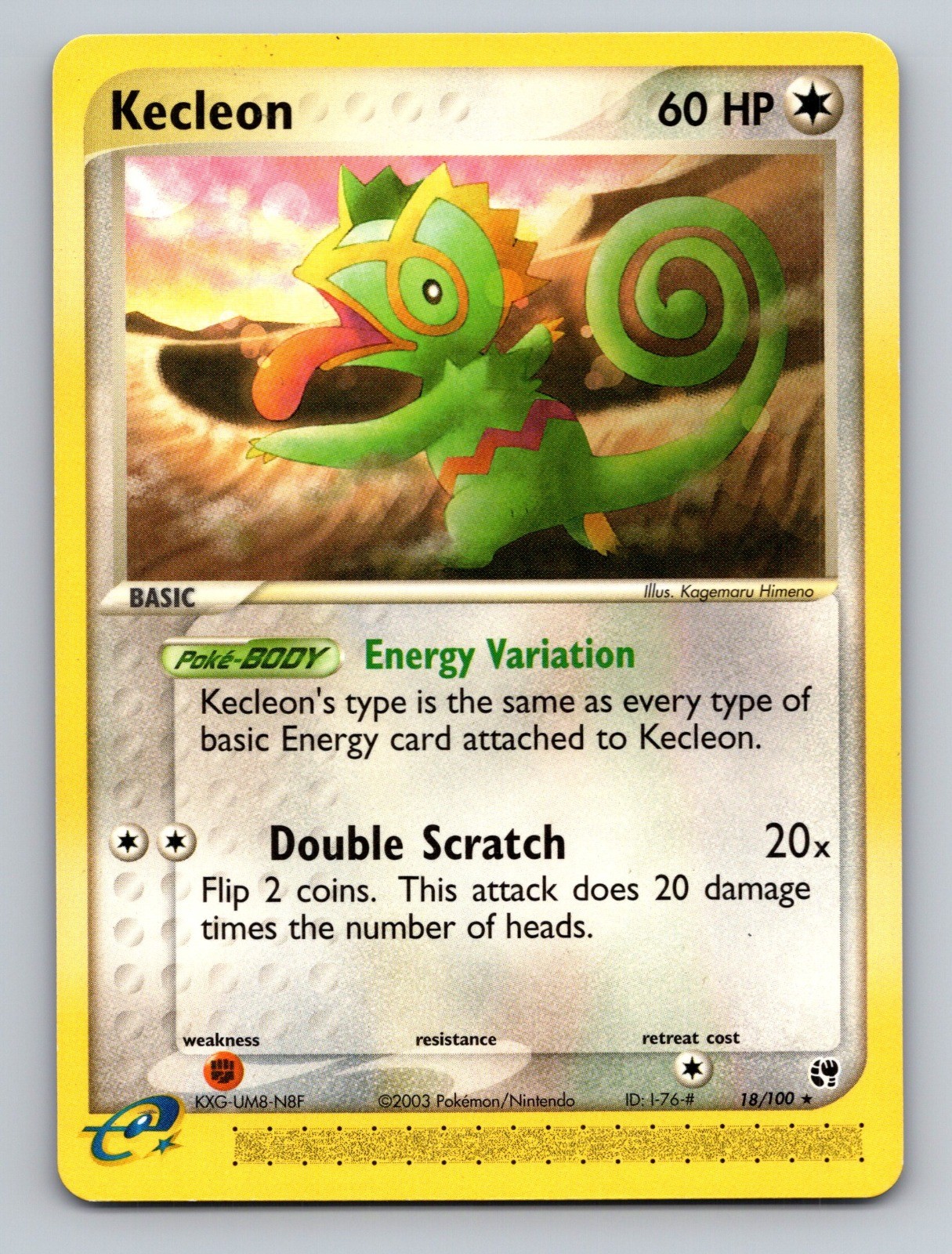 Kecleon Sandstorm Rare 18/100 Pokemon