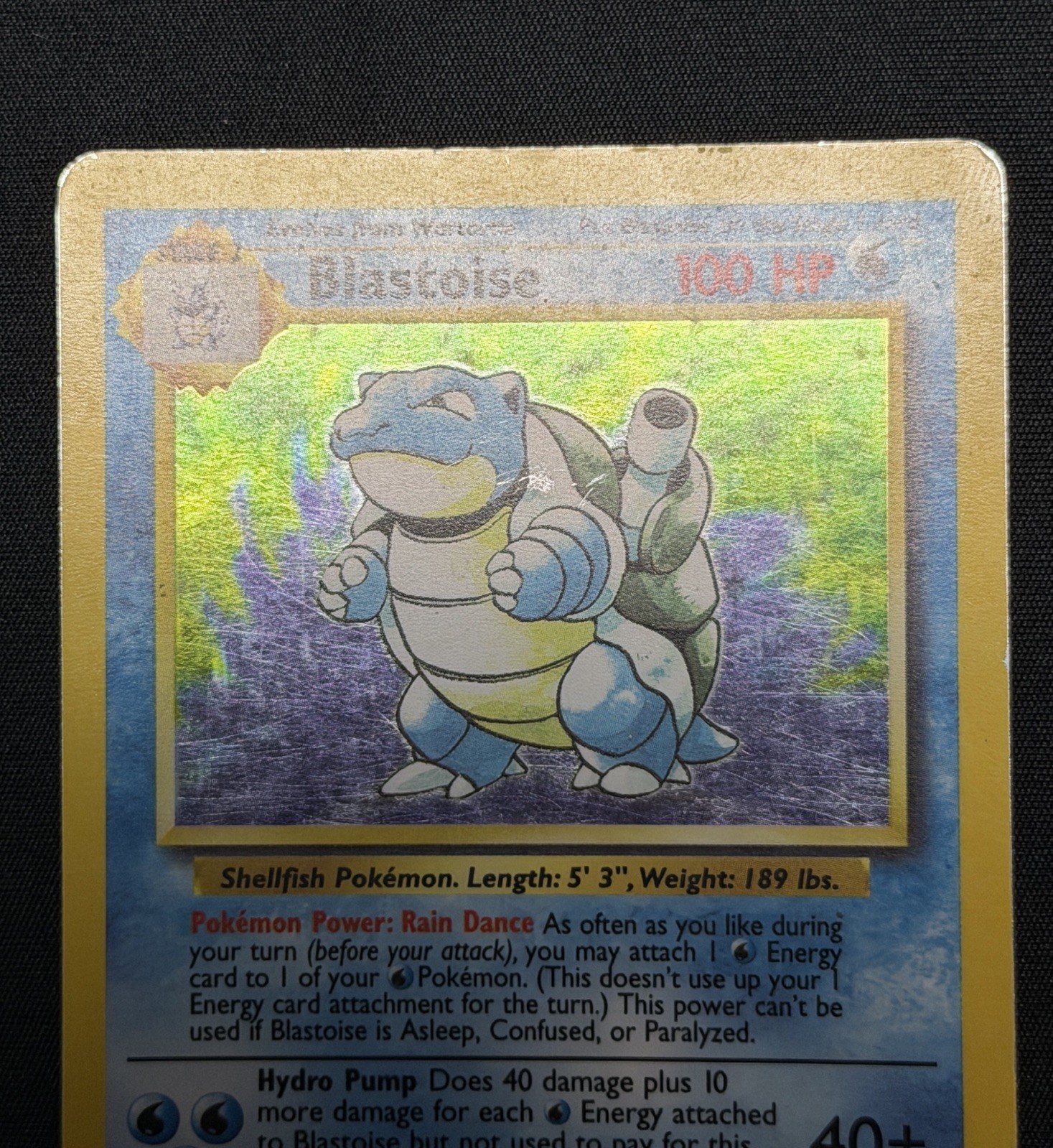 Pokemon Base Set Blastoise 2/102 Holo Unlimited WOTC Vintage MP Read